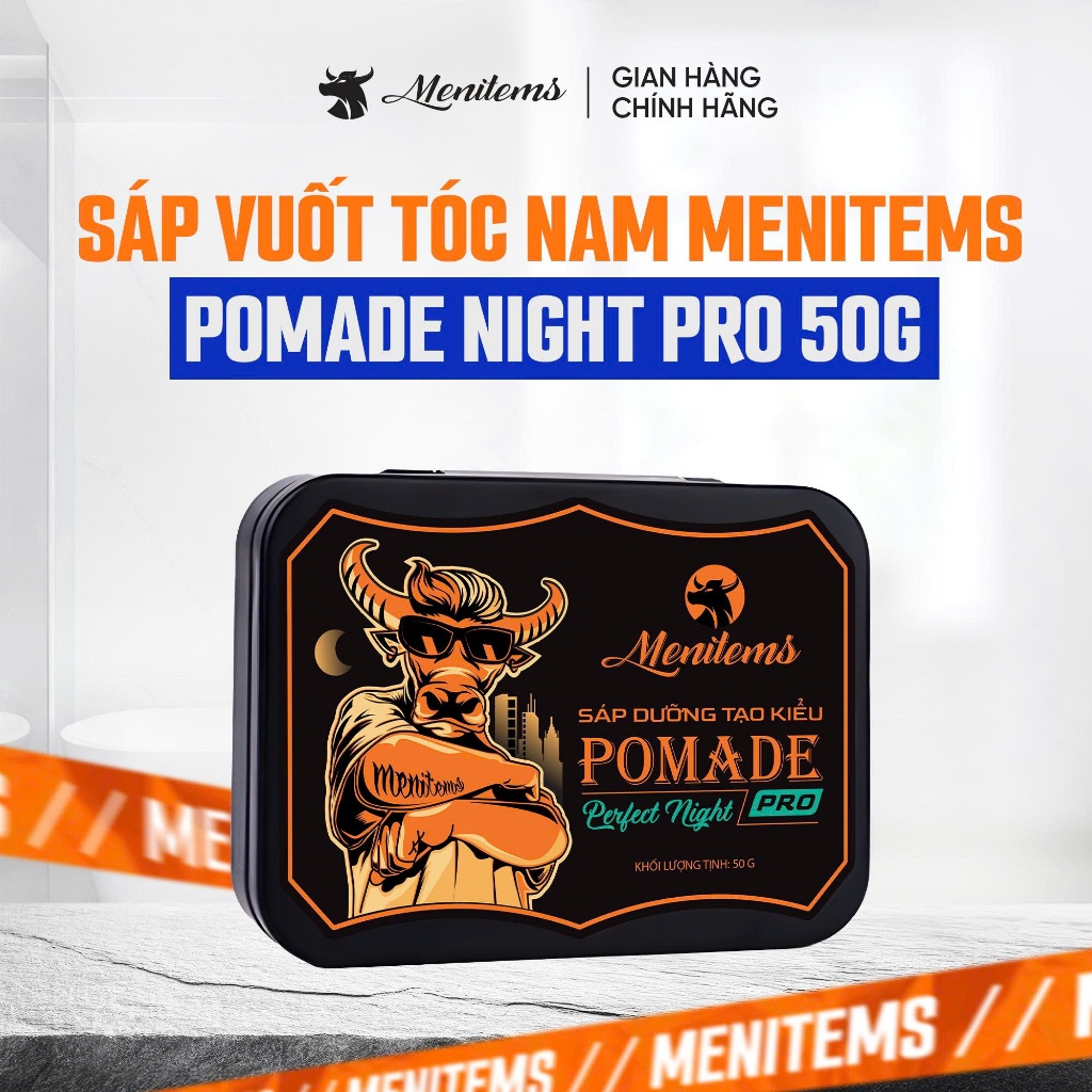 Sáp vuốt tóc nam Menitems Pomade Pro Perfect Night 100g, sáp pomade tạo kiểu tóc mùi hương nam tính