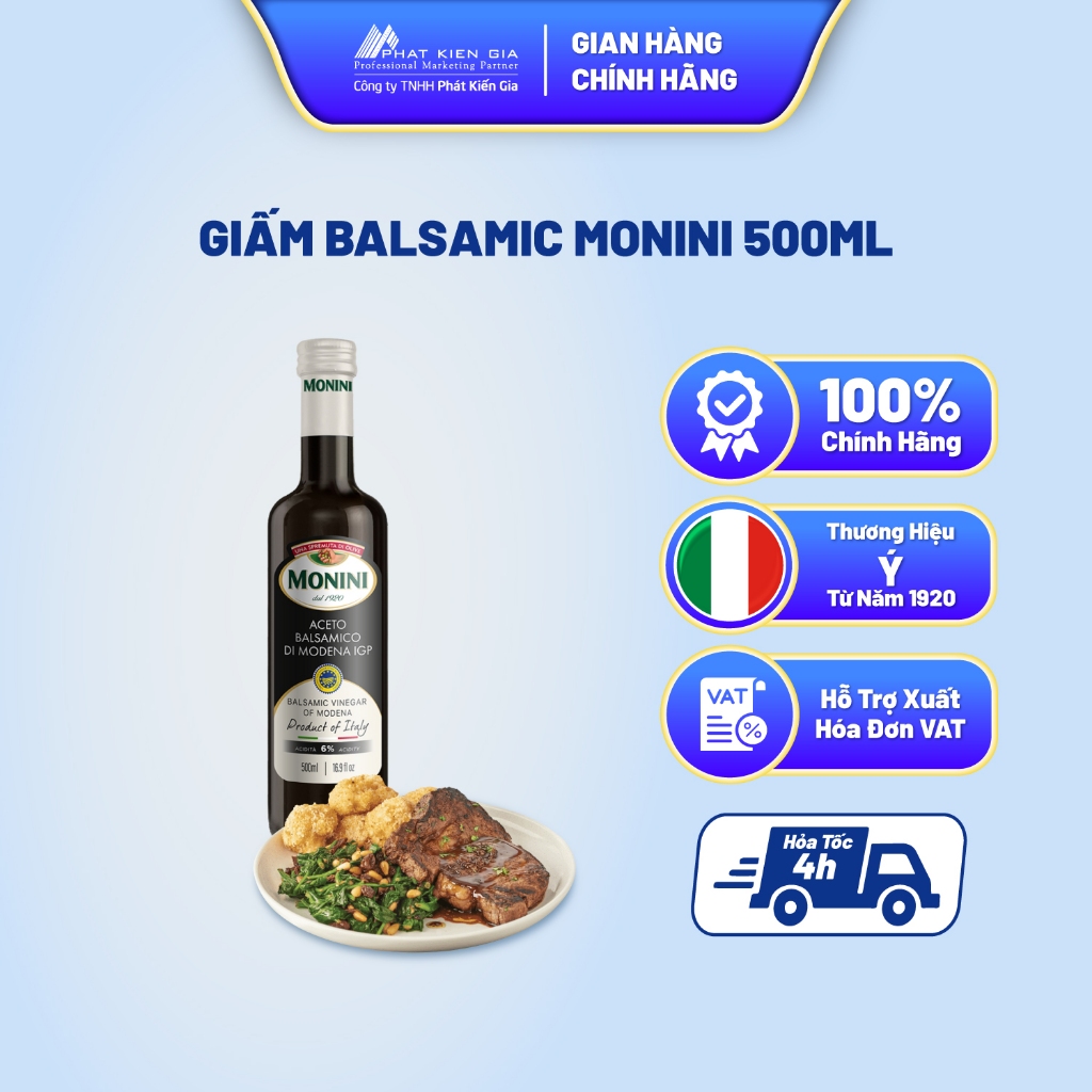 Giấm Balsamic Monini 500ml - Nhập Khẩu Ý | Monini Balsamic Vinegar of Modena 500ml