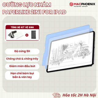 Cường Lực Nhám PaperLike Macphoenix 2in1, Viết Vẽ Như Giấy Cho iPad Pro11 12.9 Air6/7 Gen10/11 - C04
