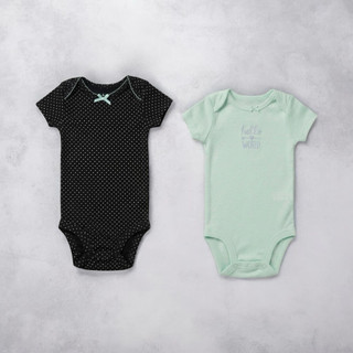 Combo 2 Bodysuit Cộc Tay CARTERS Bé Gái Sơ Sinh Size 0-3M - Cotton 100% Mềm Mịn Thoáng Mát