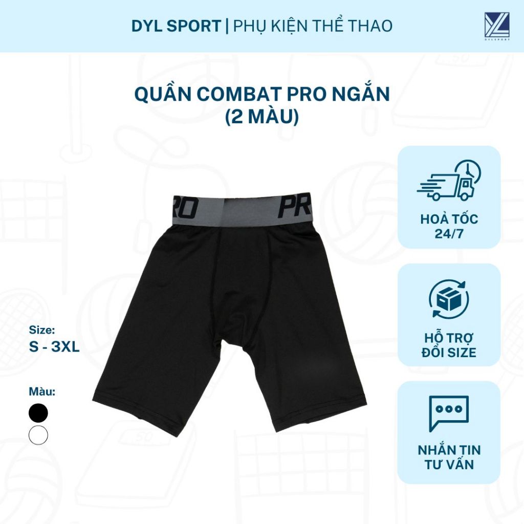 Quần combat NK Pro ngắn | Quần combat thấm hút tốt, co giãn thoáng khí phù hợp chơi thể thao, pickle