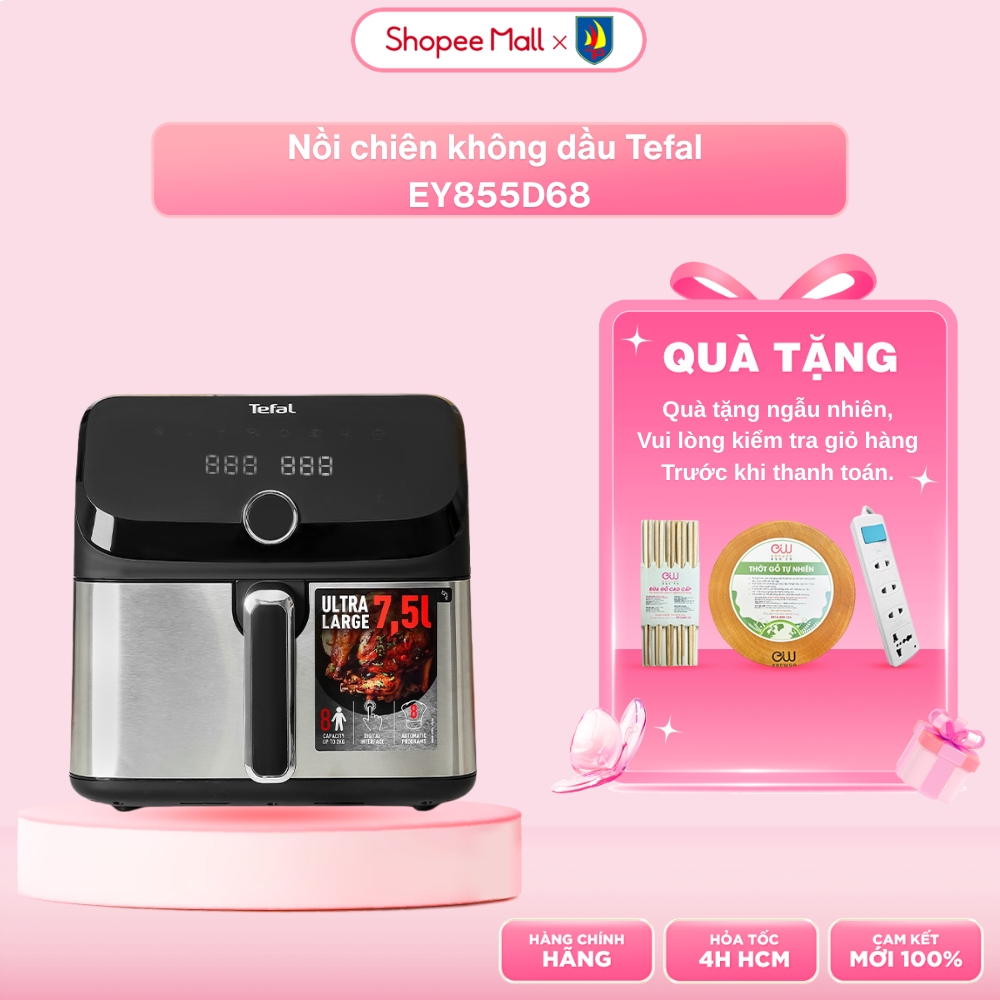 Nồi chiên không dầu Tefal EY855D68 dung tích 7.5 lít - Hàng chính hãng, bảo hành 24 tháng