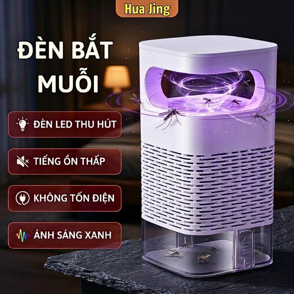 [LOẠI 1] Đèn bắt muỗi thông minh, máy bắt muỗi tự động, đèn muỗi không mùi an toàn kiêm đèn ngủ - HuaJing