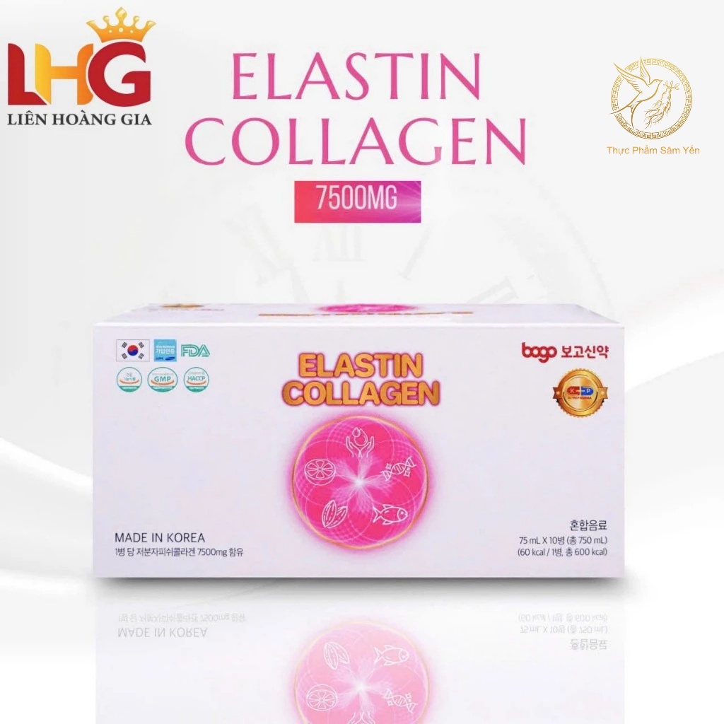 Nước uống DR.LB Elastin Collagen 7500mg Hàn Quốc (Hộp 10 chai) - Collagen Peptide, Trẻ Hóa Da