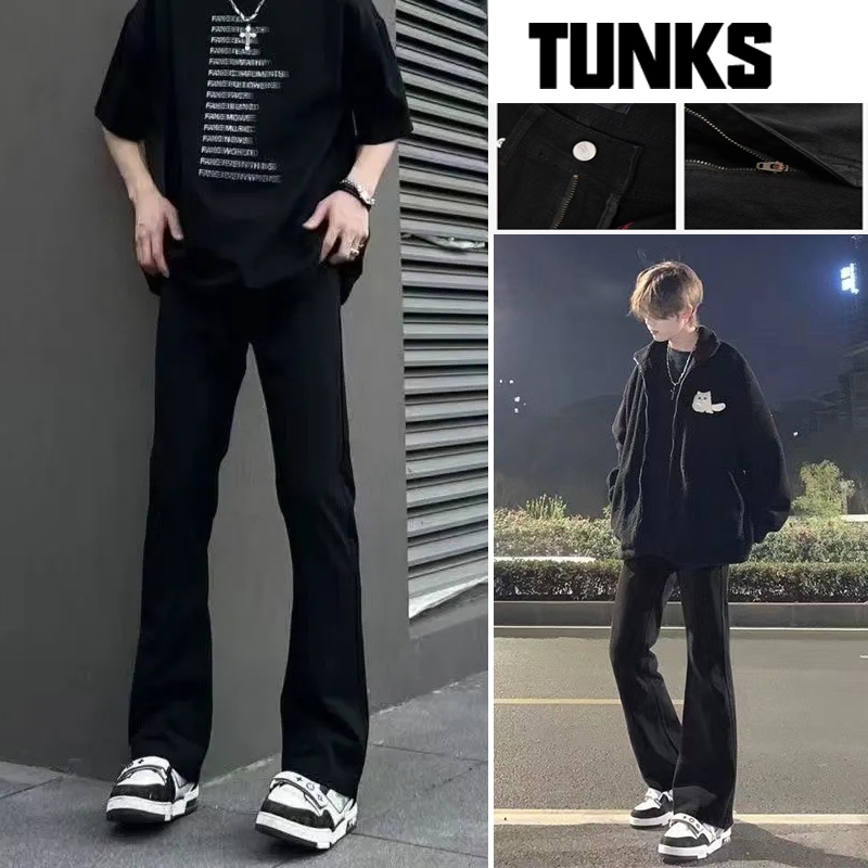 Quần Jean Nam nữ Đen Dáng bootcut - Form Slim Fit Co Giãn Nhẹ, Phong Cách Minimalist Casual Cho Mọi 