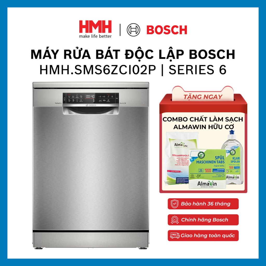 [Chính hãng] Máy rửa bát Bosch HMH.SMS6ZCI02P
