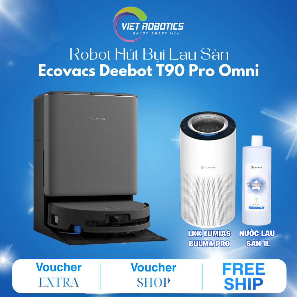 Robot Hút Bụi Lau Sàn Ecovacs Deebot T90 Pro Omni  - Hàng Chính Hãng