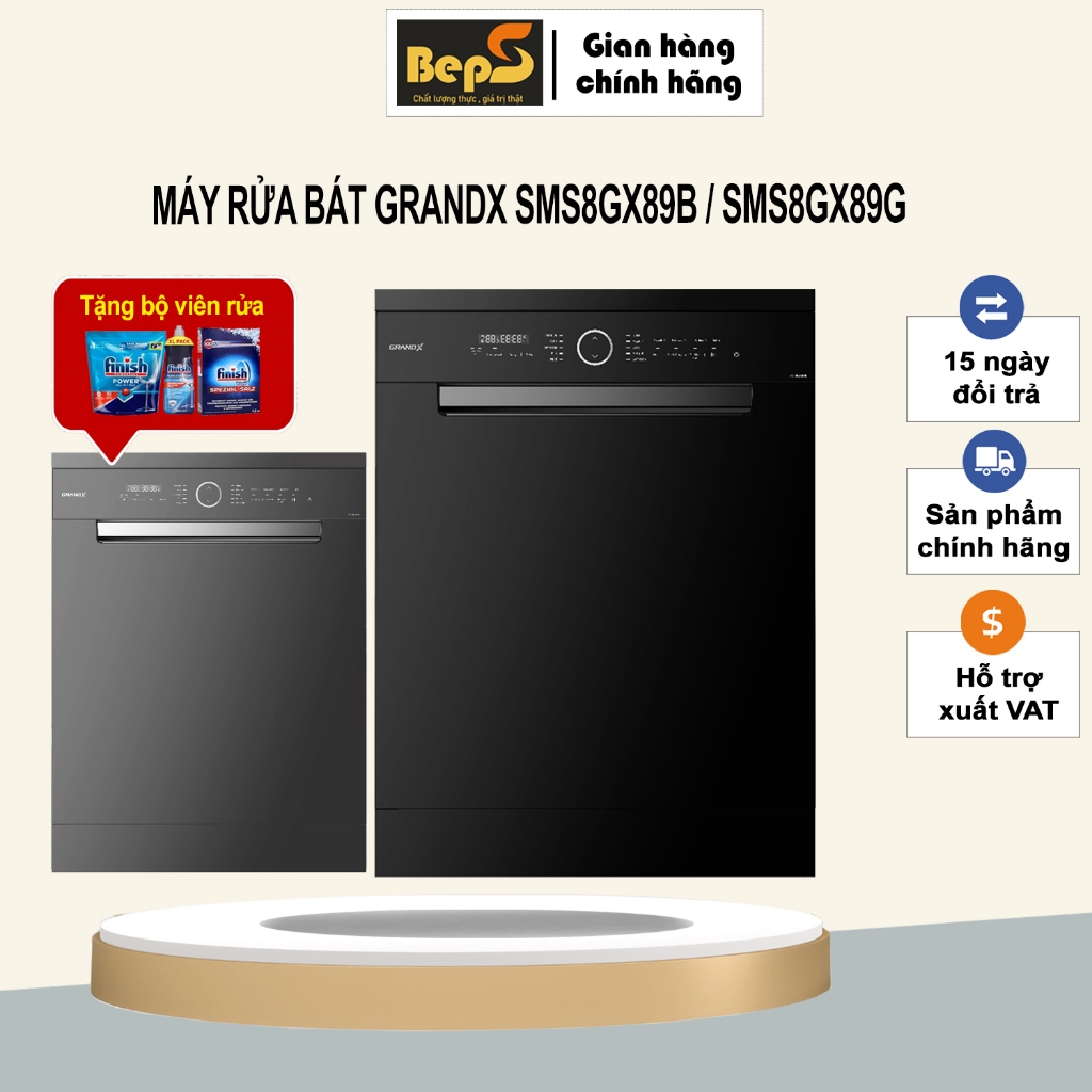 MÁY RỬA BÁT GRANDX SMS8GX89B SMS8GX89G
