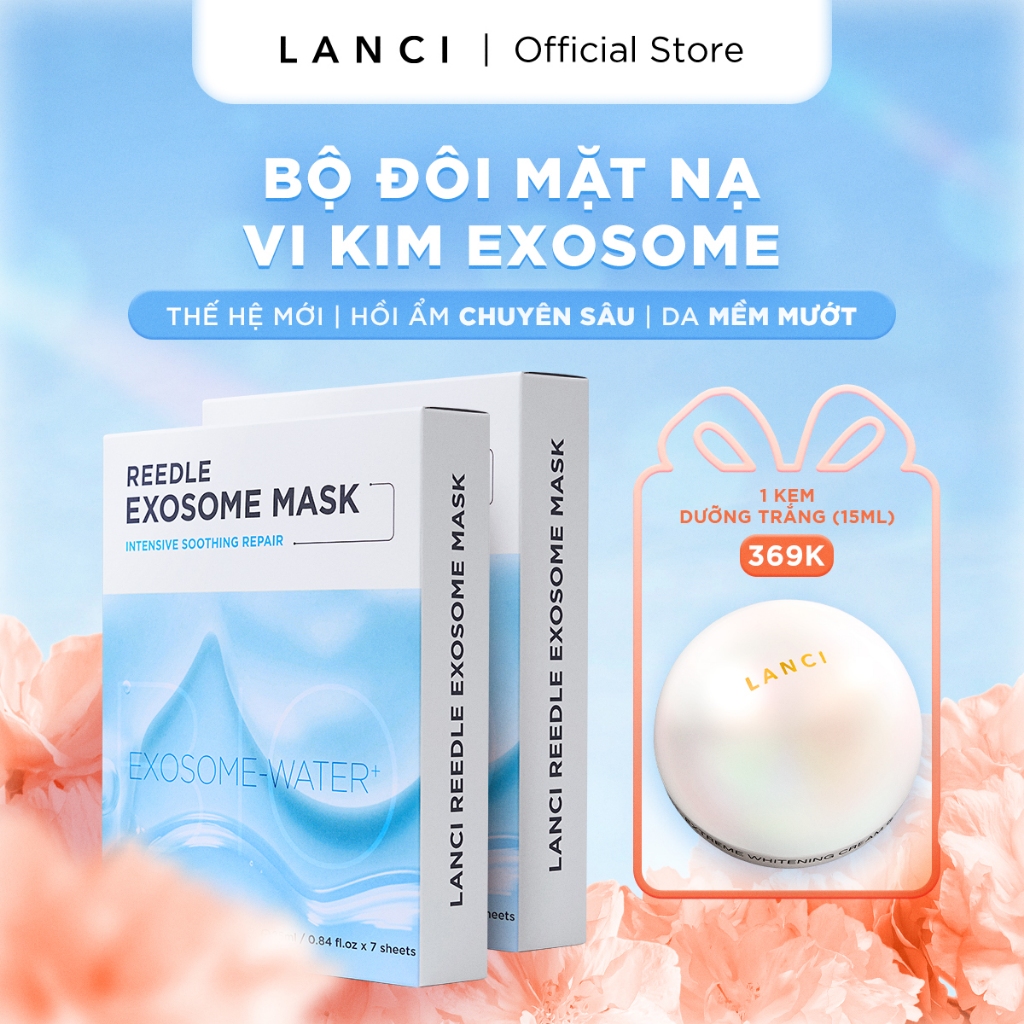 Bộ 2 Hộp Mặt Nạ Vi Kim Exosome LANCI Reedle Exosome Mask phục hồi da mềm ẩm, căng bóng  (14 miếng)