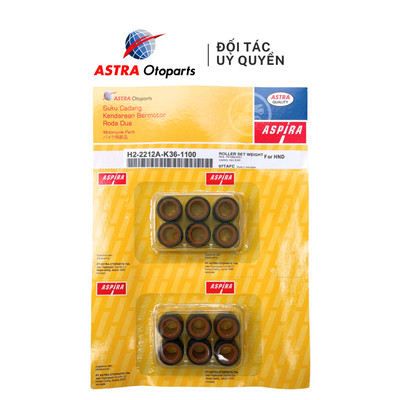 [Vỉ 2 bộ] Bi côn hay bi nồi tròn Astra Indonesia 2015 - 17g cho xe Honda Air Blade 150 mã H2-2212A-K36-1100