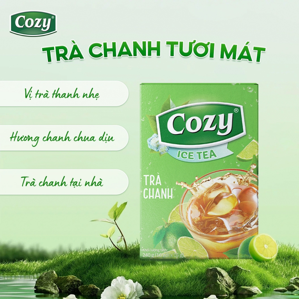 [Quà] Trà Hòa Tan Cozy Vị Ngẫu Nhiên Dâu,Dâu - Ổi Hồng,Chanh,Đào -Chanh Dây (Hộp - 15g/ gói) Nhiều Q