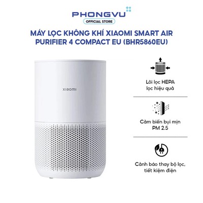 Máy lọc không khí Xiaomi Smart Air Purifier 4 Compact - 27W - Lọc bụi PM2.5 - App Mi Home - Bảo hành 12 tháng