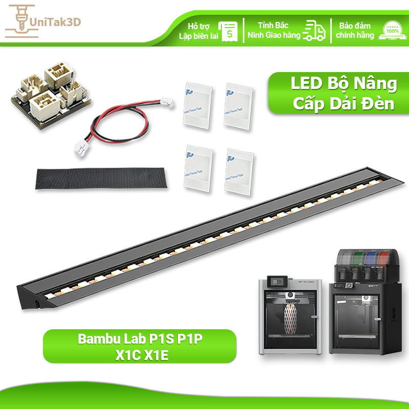 UniTak3D Máy in 3D LED Bộ Nâng Cấp Dải Đèn for Bambu Lab P1S P1P X1C X1E Lắp đặt nam châm 3D209