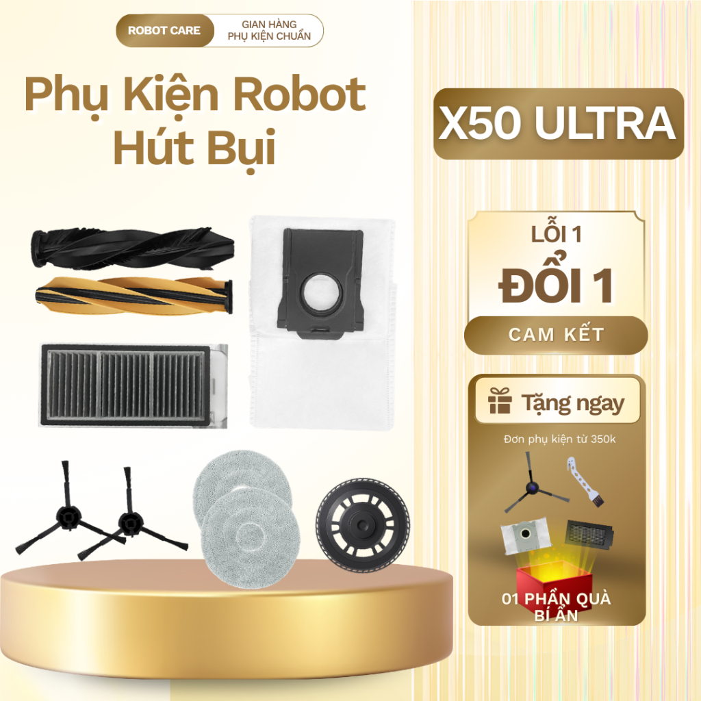 Phụ kiện Dreame X50 Ultra - Phụ kiện robot hút bụi Dreame X50 Ultra - giẻ lau robot dreame - Chổi ch