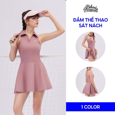Bộ đồ thể thao nữ kiểu đầm sát nách năng động chơi pickleball, cầu lông, tennis - Bikini Passport - BG132_RT