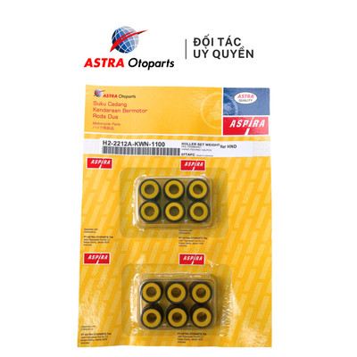 [Vỉ 2 bộ] Bi côn hay bi nồi tròn Astra Indonesia 2015 - 18g cho Honda Air Blade 125/ SH Mode mã H2-2212A-KWN-1100