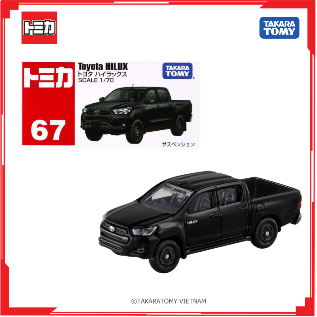 Mô hình xe bán tải 1:64 Tomica No.67 Toyota Hilux 175605 Fullbox Chính Hãng Takara Tomy