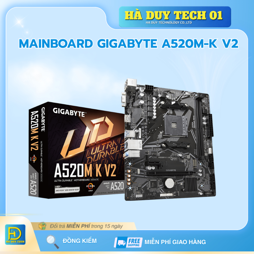 MAINBOARD GIGABYTE A520M-K V2 - Cam Kết Chính Hãng - BH 36T - Ha Duy Tech