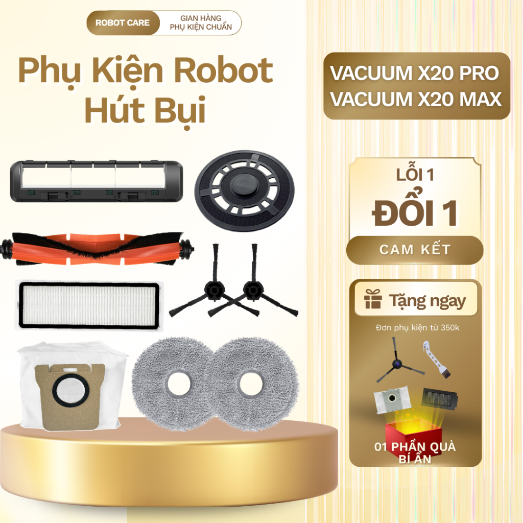 Phụ kiện robot hút bụi X20 Pro,X20Max - Phụ kiện robot hút bụi lau nhà X20 Pro - Chổi robot hút bụi