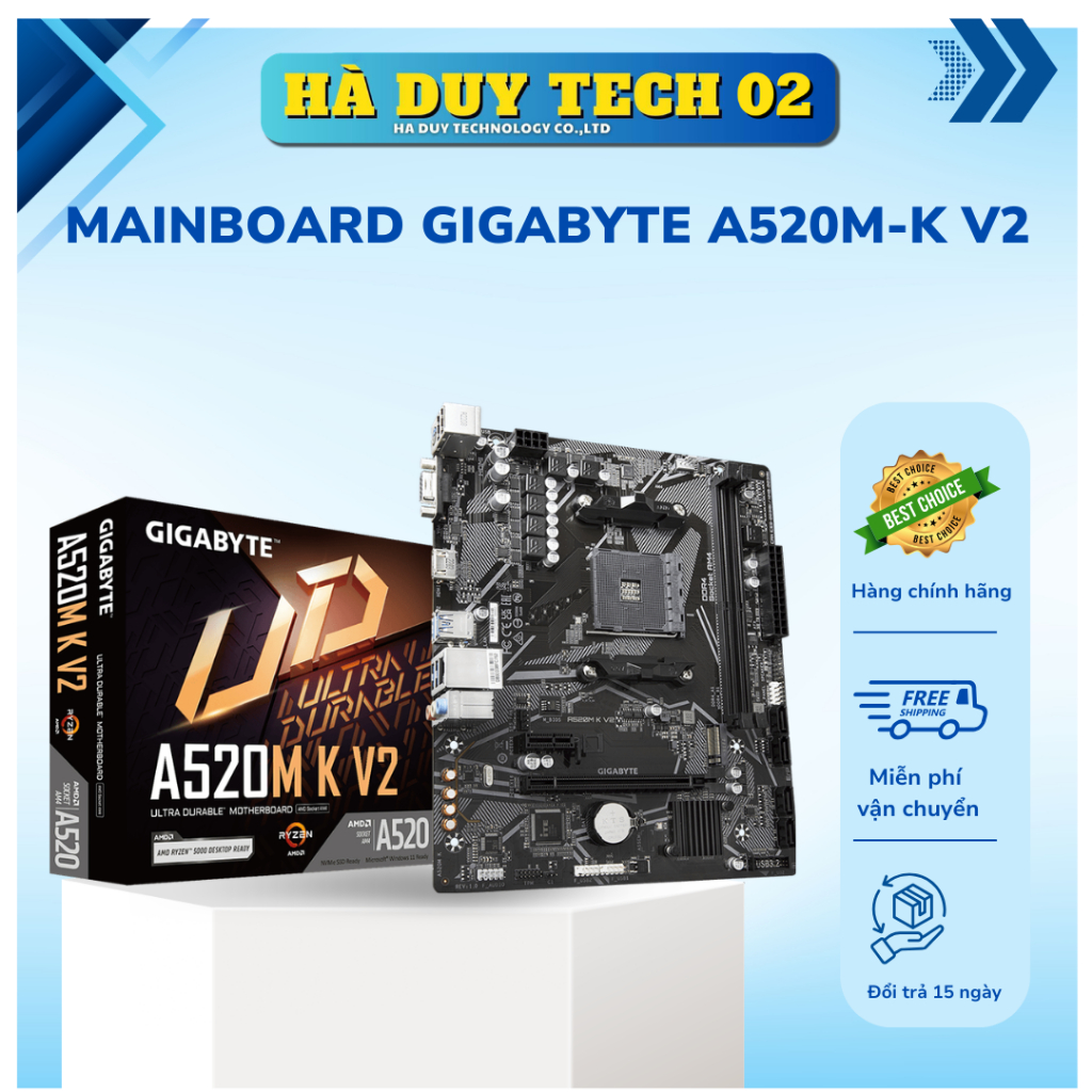 MAINBOARD GIGABYTE A520M-K V2 - Chính Hãng - Bảo Hành 36T - Ha Duy Tech