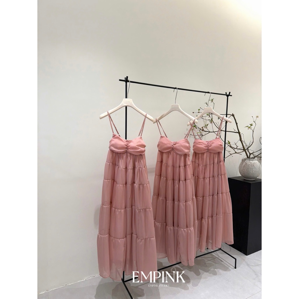 EMPINK STUDIO / VÁY 2 DÂY BỒNG BỀNH TẦNG CUP NGUC