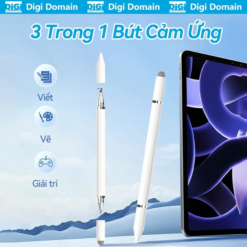Bút cảm ứng điện dung 3 trong 1 Tương thích với iPad Pro MatePad Điện thoại Android và Màn hình cảm ứng Cở Hút từ tính