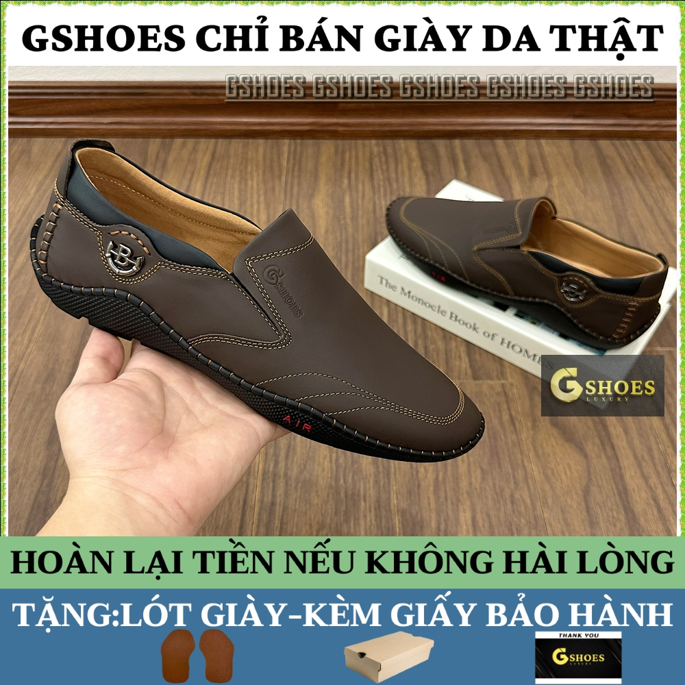 Giày da nam cao cấp da thật mềm mại đế cao su êm chân khâu chỉ bền bỉ GM105