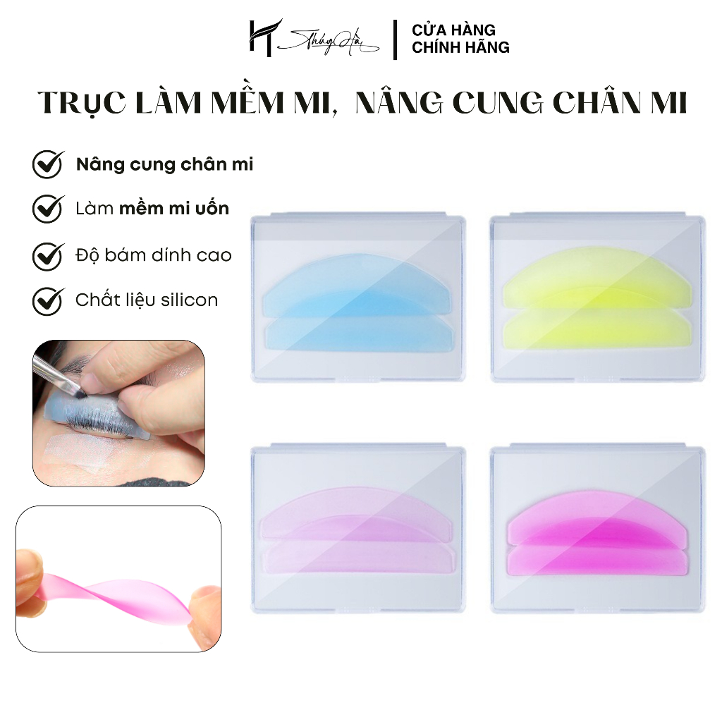 Trục làm mềm mi uốn, trục nâng cung, trục uốn mi silicon dẻo tự dính trục uốn mi Thúy Hà