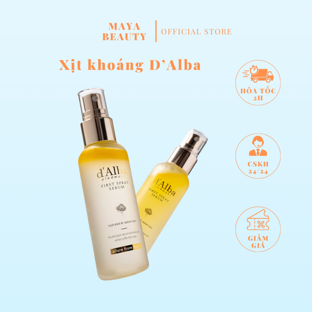 [d'Alba Official] Serum Dạng Xịt Khoáng D'ALBA Căng Bóng Da First Spray Serum 100ml - MAYABeauty