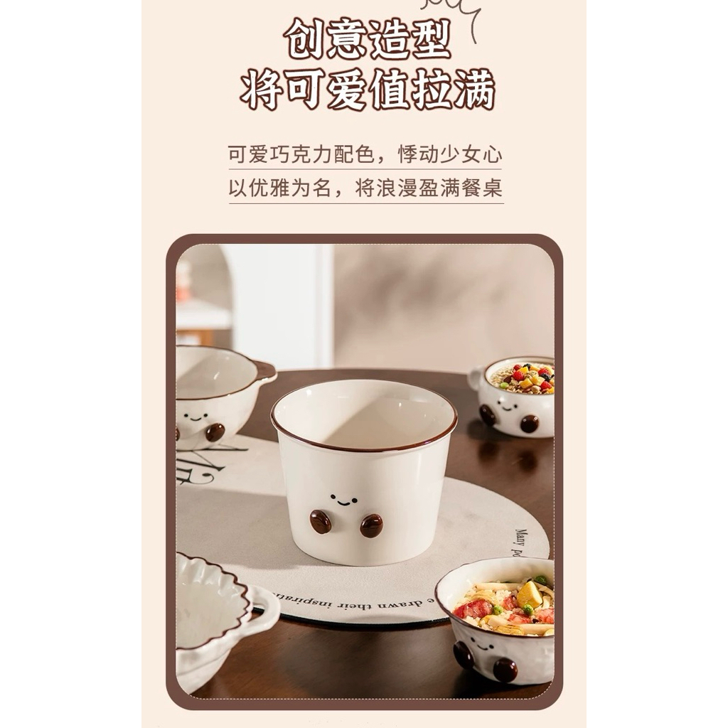 [Hoả Tốc] Bộ bát đĩa thố bắp Pang Pang cute, gốm sứ dễ thương, bát sứ cute