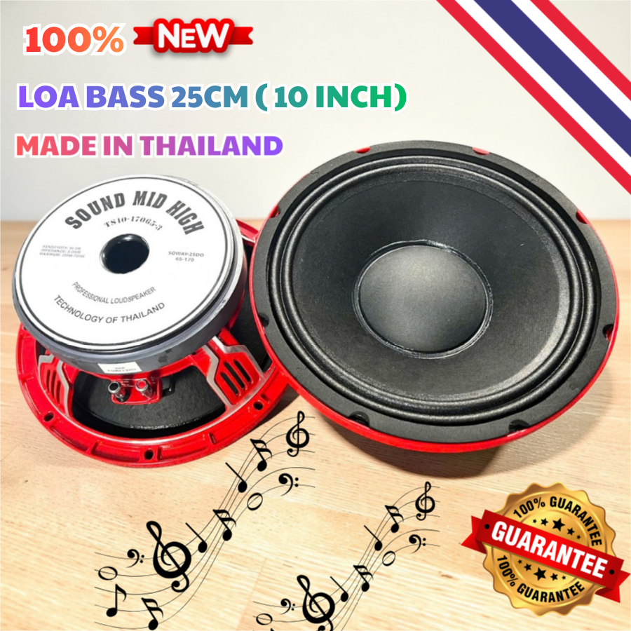 CỦ LOA BASS RỜI 25CM – COIL 65 TỪ 170 – GÂN VẢI – SƯỜN NHÔM NHẬP KHẨU THÁI LAN CAO CẤP ( GIÁ 1 CÁI)