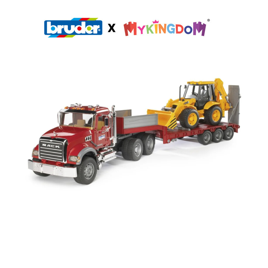 Đồ Chơi Mô Hình: Xe Đầu Kéo MACK Granite & Máy Xúc JCB 4CX Bruder BRU02813