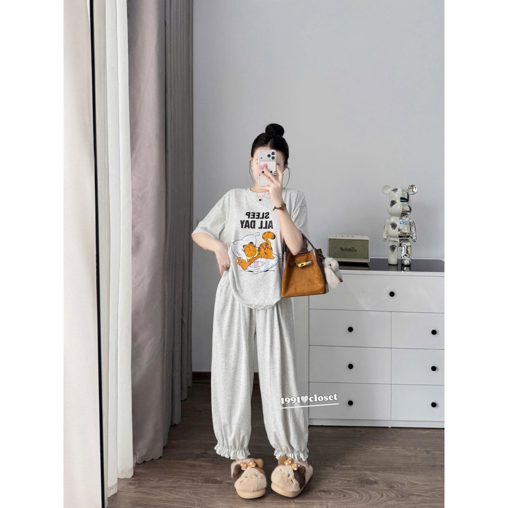 Set Bộ Thun Cotton In Hình Mèo HT • Melanie Boutique