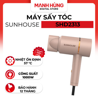 Máy Sấy Tóc Sunhouse SHD2313  - Bảo Hành 12 Tháng, Công Suất 1000W, Tay Cầm Gấp Gọn Tiện Lợi