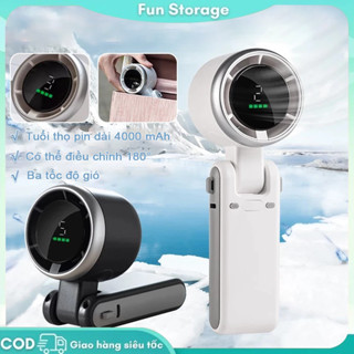 Quạt mini turbo 5 tốc độ – làm mát siêu mạnh, gập gọn cầm tay, đeo cổ đi du lịch, đi học, để bàn tiện dụng