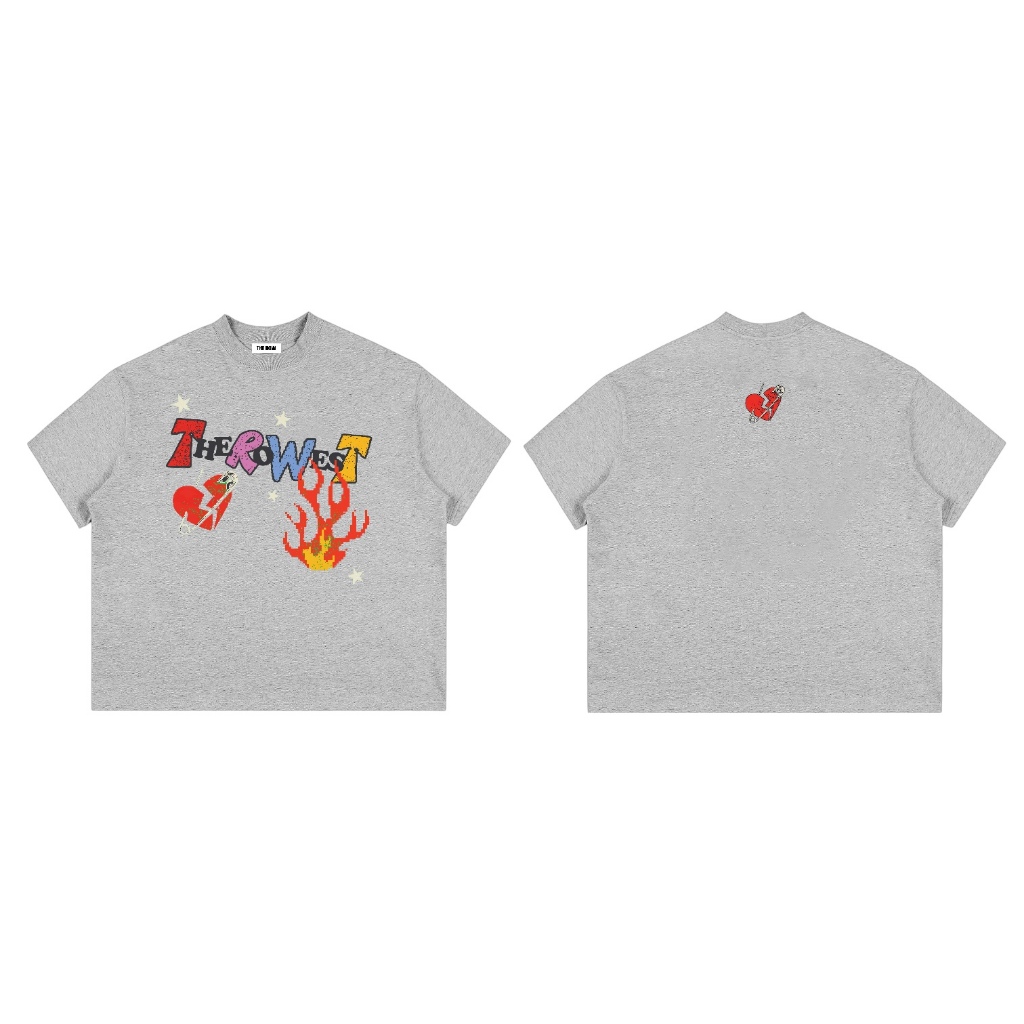 ROW001 THEROW Áo Thun Tay Dài - Tay Ngắn Long Sleeve Boxy 250gsm Form Rộng Cổ Tròn " LỬA " Unisex Nam Nữ StreetStyle | BigBuy360 - bigbuy360.vn