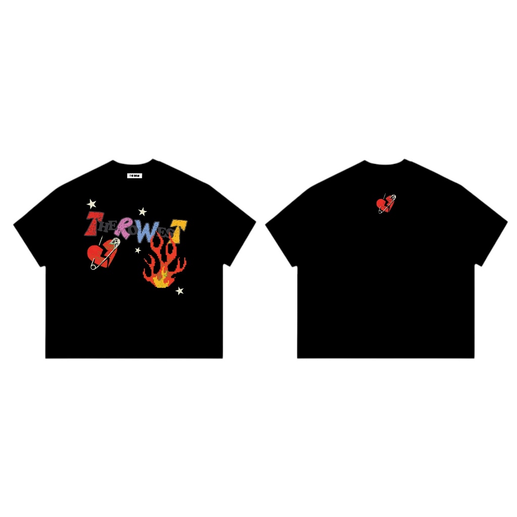 ROW001 THEROW Áo Thun Tay Dài - Tay Ngắn Long Sleeve Boxy 250gsm Form Rộng Cổ Tròn " LỬA " Unisex Nam Nữ StreetStyle | BigBuy360 - bigbuy360.vn