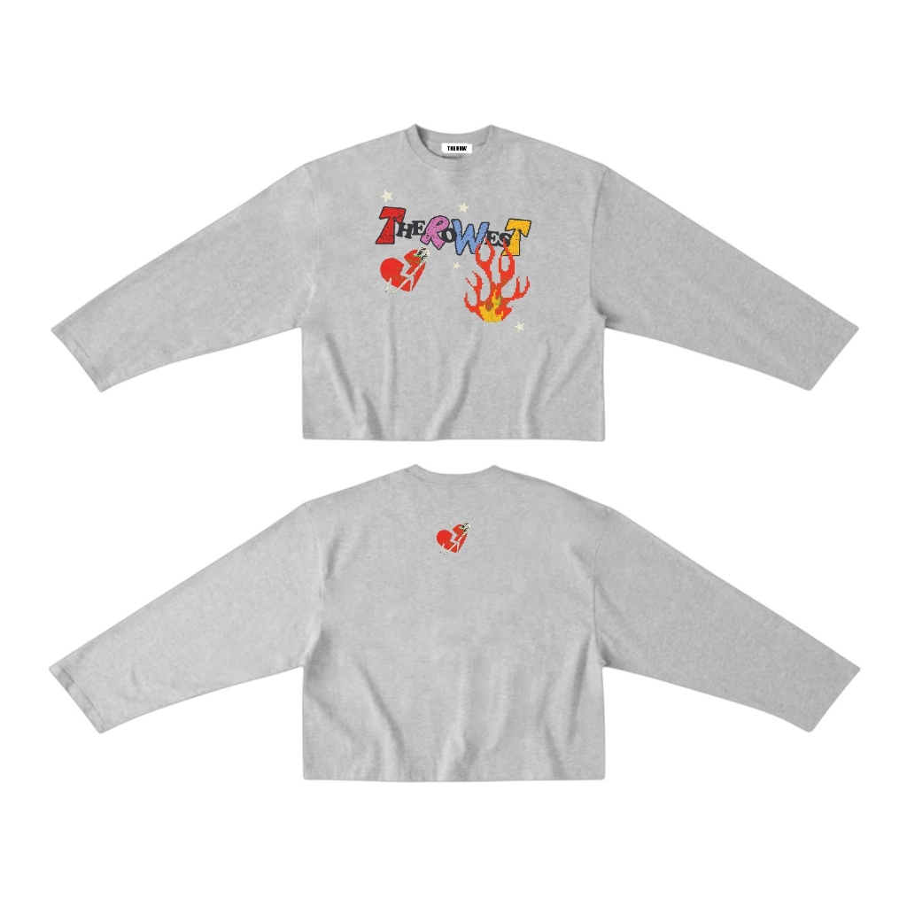 ROW001 THEROW Áo Thun Tay Dài - Tay Ngắn Long Sleeve Boxy 250gsm Form Rộng Cổ Tròn " LỬA " Unisex Nam Nữ StreetStyle | BigBuy360 - bigbuy360.vn
