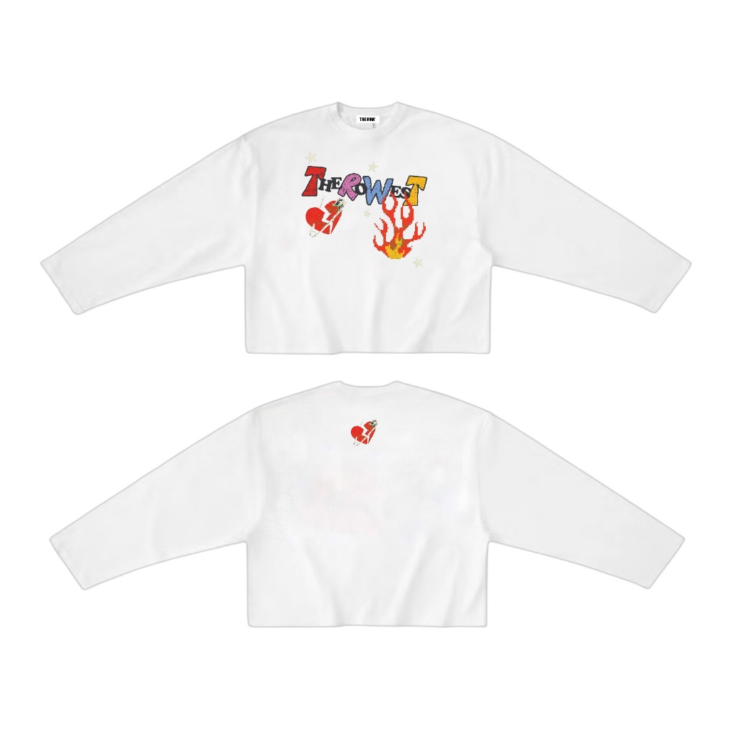 ROW001 THEROW Áo Thun Tay Dài - Tay Ngắn Long Sleeve Boxy 250gsm Form Rộng Cổ Tròn " LỬA " Unisex Nam Nữ StreetStyle | BigBuy360 - bigbuy360.vn