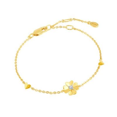 PRIMA Lắc tay Kim Cương - Vàng 9K - Cỏ 4 Lá - Lucky Flower - 9991L0443