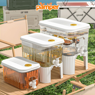 Bình Đựng Nước Tủ Lạnh 3-9L Có Vòi Rót PAMPER, Bình Nước Đi Dã Ngoại Có Chân Đế, Lõi Lọc Trà