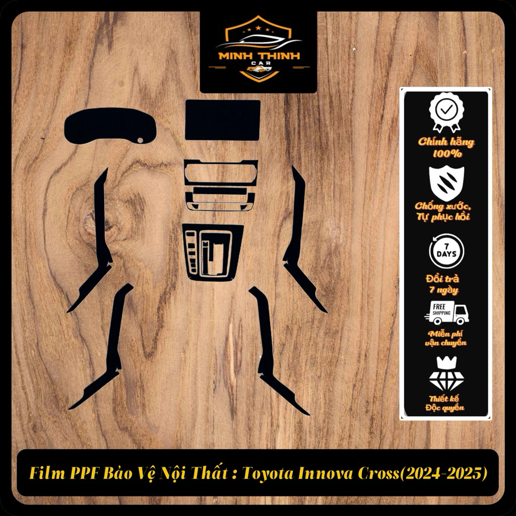 TOYOTA INNOVA CROSS 2024-2025: Miếng dán film PPF chống xước,tự phục hồi,che mờ vết xước cũ hiệu quả