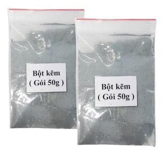 Bột kẽm nguyên chất (Zn) tinh khiết hạt mịn nhỏ hơn 0.045mm  - Màu xám xanh - Túi 50gram