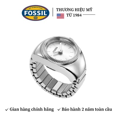 Nhẫn đồng hồ nữ Fossil WATCH RING mặt 15MM dây thép không gỉ màu bạc, ES5245