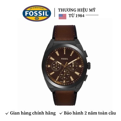 Đồng hồ nam Fossil EVERETT Chronograph FS6108, mặt 44MM, dây da nâu