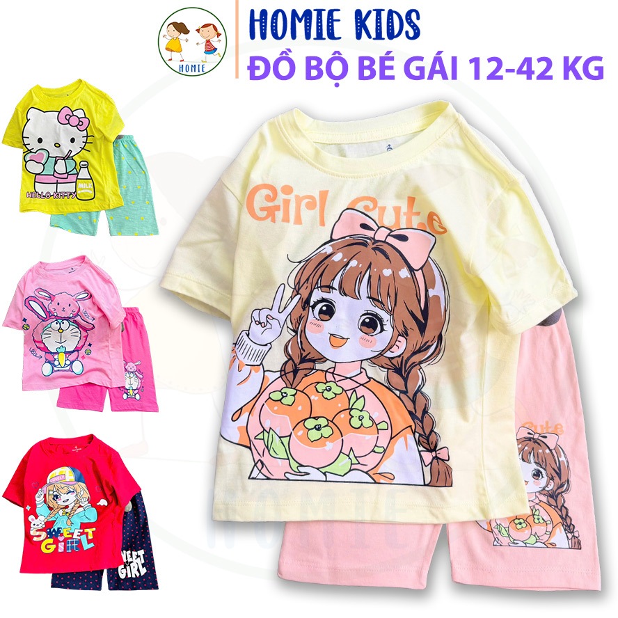 Bộ đồ mặc nhà cho bé gái 12-42 kg set quần áo trẻ em chất vải cotton in hình pony melody công chúa k