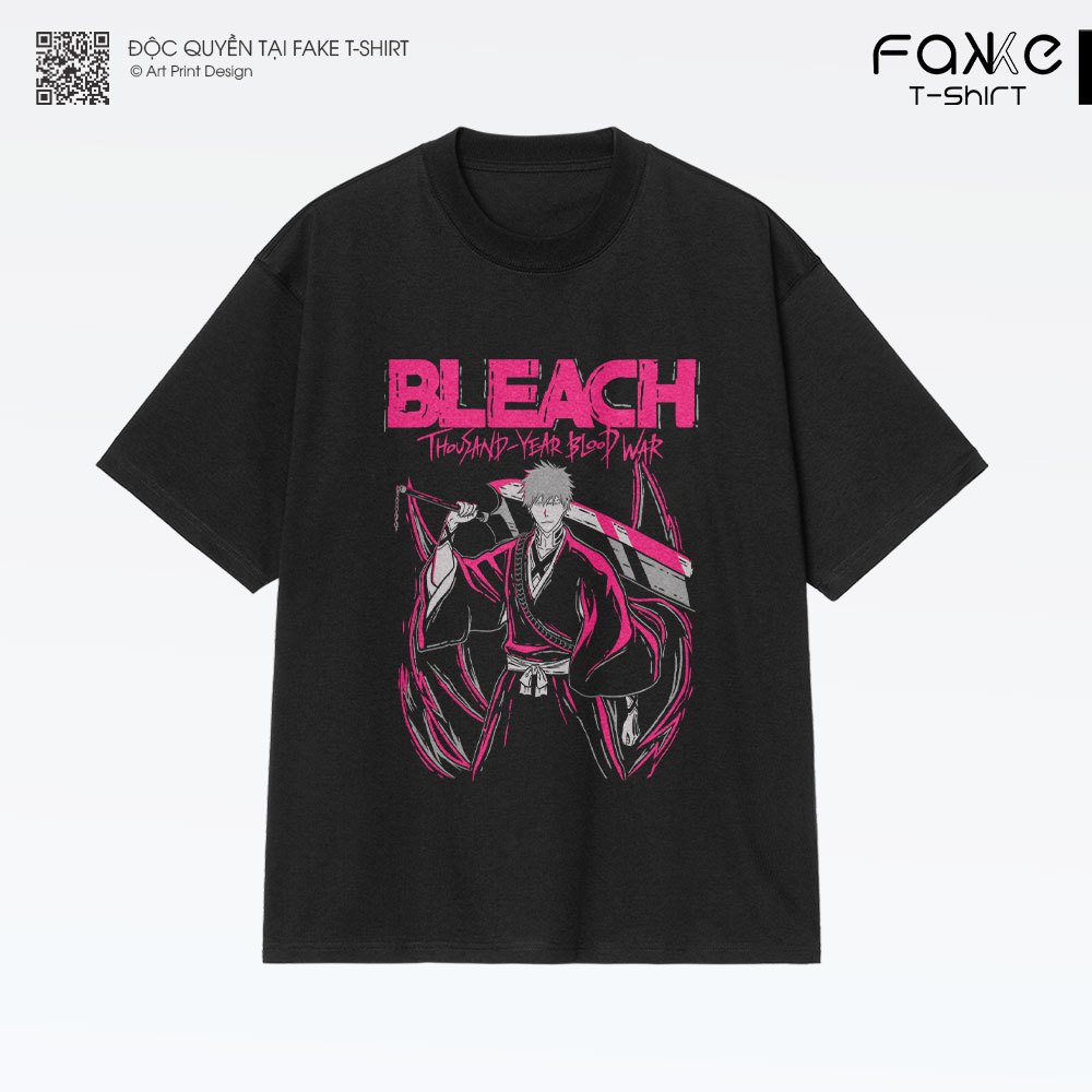 Áo thun Unisex BLEACH Ichigo Color Art Oversized 100% Cotton ngắn tay
