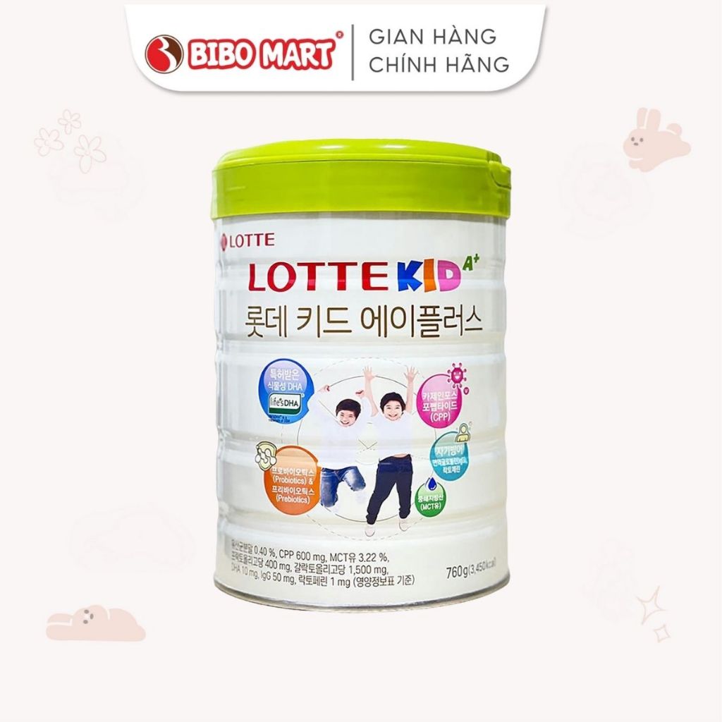 Sữa Lotte Kid A+ lon 760g cho bé - Bibomart