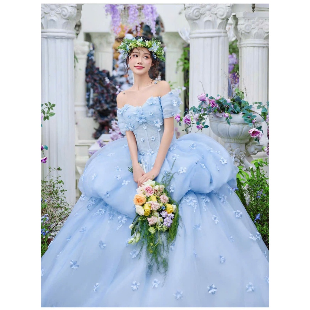 [Vui lòng nhắn tin shop trước khi đặt đơn] ĐẦM ỐNG DẠ HỘI, DỰ TIỆC, ĐẦM CÔNG CHÚA FAIRY BLUE ORCHID