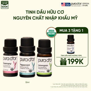 Tinh Dầu Hữu Cơ Nhập Khẩu Mỹ PURA D’OR Sweet Essential Oil Set - USDA Organic 10ml